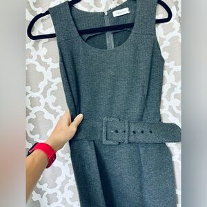 Calvin Klein Houndstooth Gray Sleeveless Dress